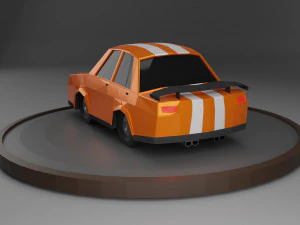 Sports Car Low Poly 3D Model