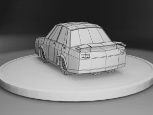 Sports Car Low Poly 3D Model