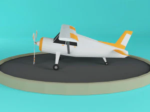 Avi&atilde;o Low Poly Modelo 3D