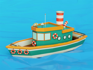 Ship Low Poly 3D Модель