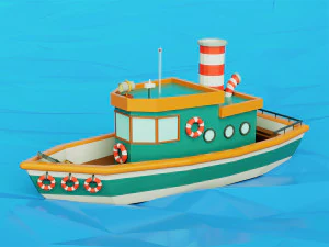 선박 로우 폴리 3D 모델