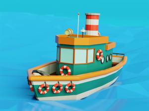 Ship Low Poly Modelo 3D