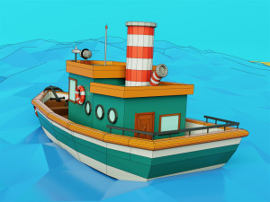 Ship Low Poly Modelo 3D