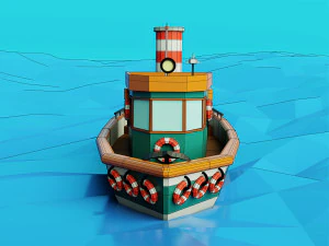 Verzend laag poly 3D Model