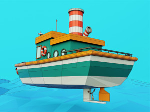 Ship Low Poly Modelo 3D