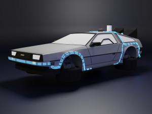 DeLorean Low Poly 3D Model