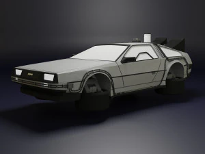 DeLorean Low Poly Modello 3D