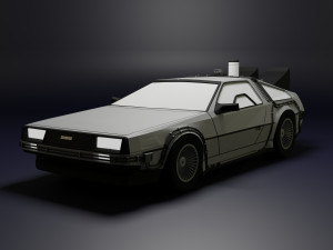 DeLorean Low Poly 3D 모델