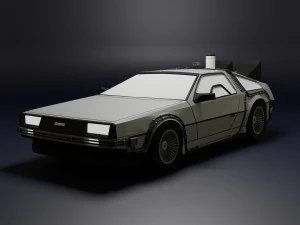 DeLorean Low Poly Modello 3D