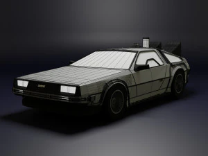 DeLorean Low Poly Modello 3D