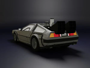 DeLorean Low Poly Modello 3D