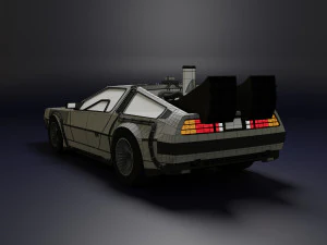 DeLorean Low Poly Modello 3D