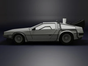 DeLorean Low Poly Modello 3D