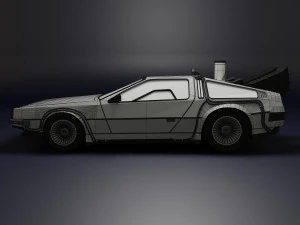 DeLorean Low Poly Modello 3D