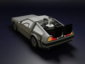 DeLorean Low Poly Modello 3D