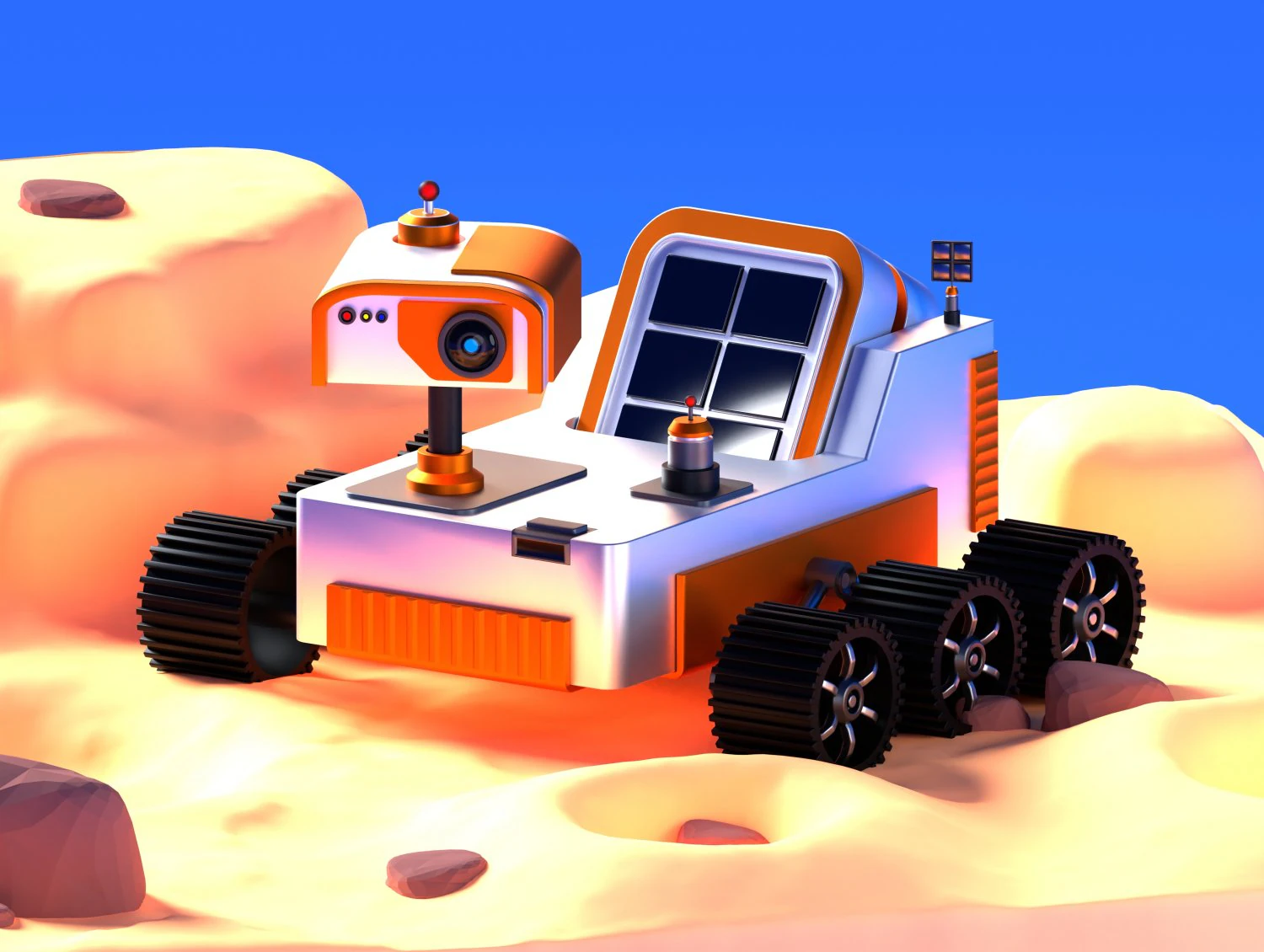 Curiosidade do Rover de Marte Modelo 3D .c4d .max .obj .3ds .fbx .stl .blend 