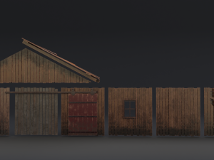 Modular Old House Low Poly PBR Low-poly Modelo 3D