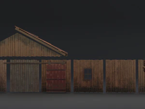 Modular Old House Low Poly PBR Low-poly 3D Model