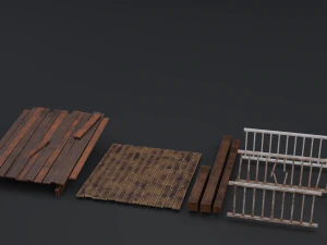 Modular Old House Low Poly PBR Low-poly 3D Model