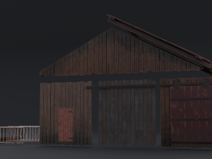 Modular Old House Low Poly PBR Low-poly Modelo 3D