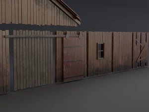 Modular Old House Low Poly PBR Low-poly 3D Model