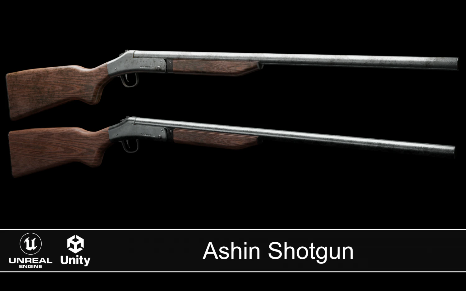 Ash Industries Shotgung - LOW POLY PBR 3D Model .c4d .max .obj .3ds .fbx .stl .blend 