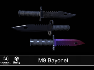 M9 Bayonet 3D LowPoly Model- Gameready Knife Low-poly 3D मॉडल