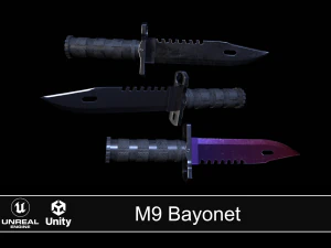 Modello 3D LowPoly a baionetta M9 - Coltello Gameready Low-poly Modello 3D