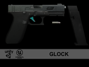 Glock Gameasset Low Poly Modelo 3D