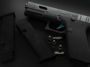 Glock Gameasset Low Poly 3D Model