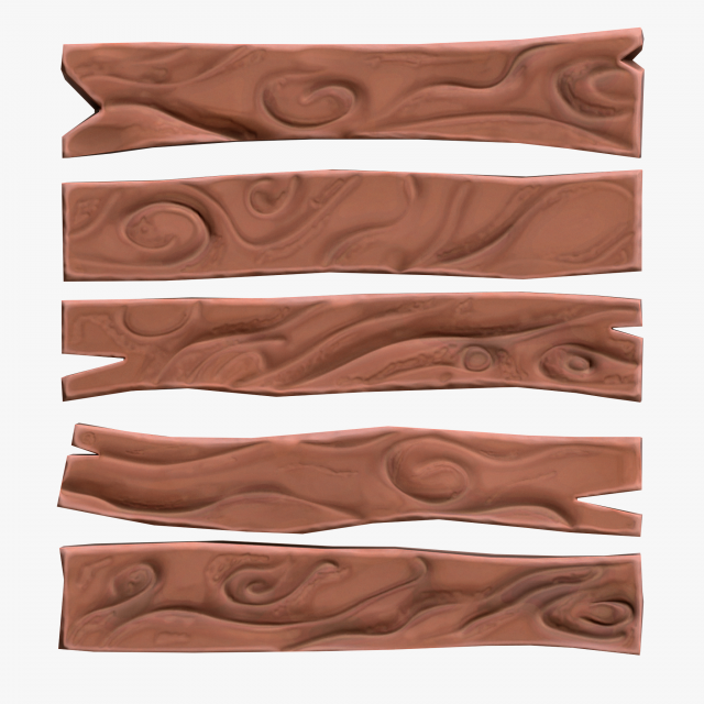 Stylized Wood Planks 3D Model .c4d .max .obj .3ds .fbx .stl .blend 