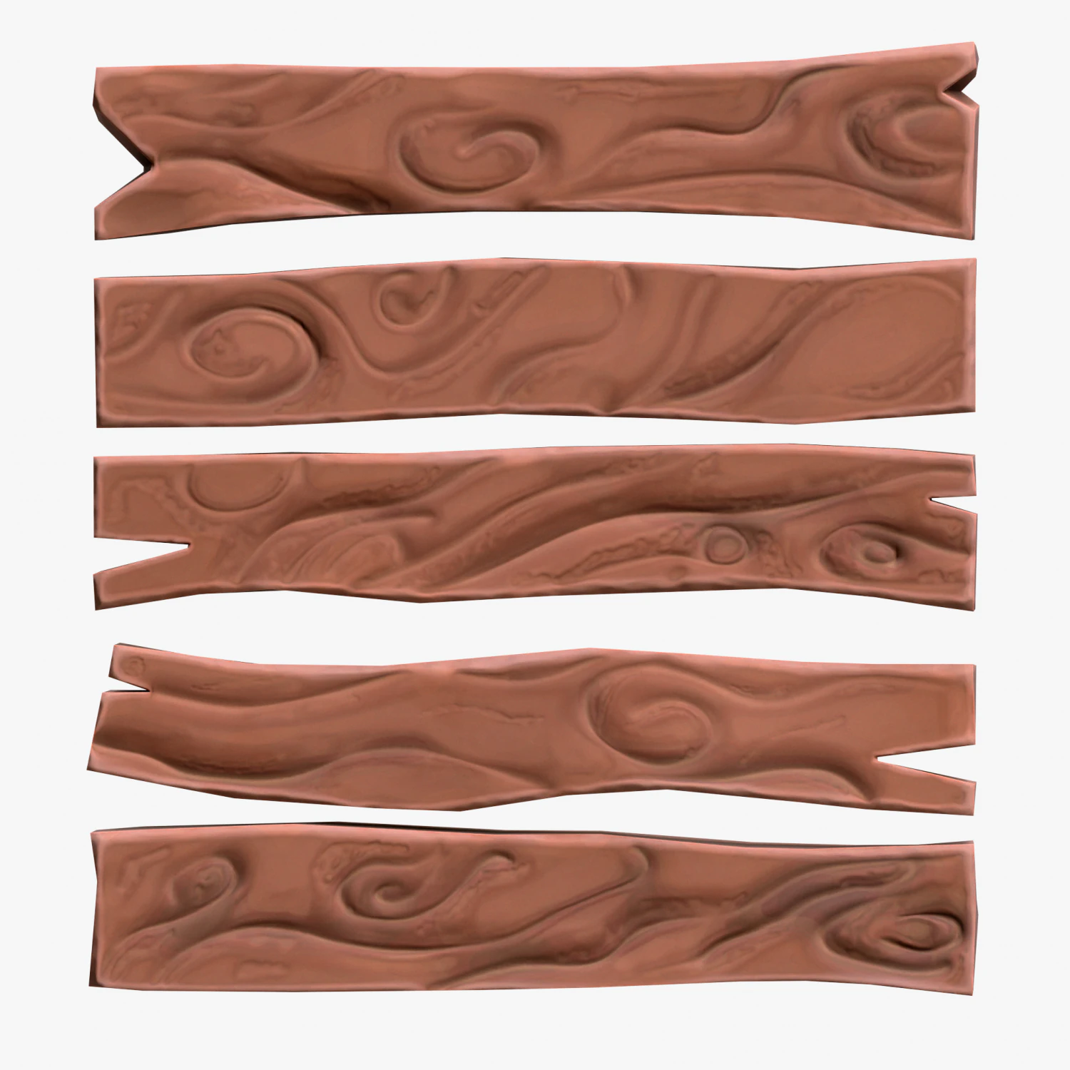 Stylized Wood Planks 3D Model .c4d .max .obj .3ds .fbx .stl .blend 