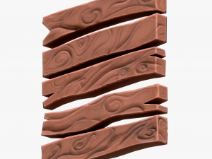 Stylized Wood Planks 3D Model