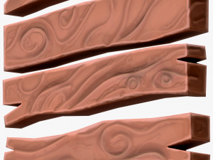 Stylized Wood Planks 3D Model