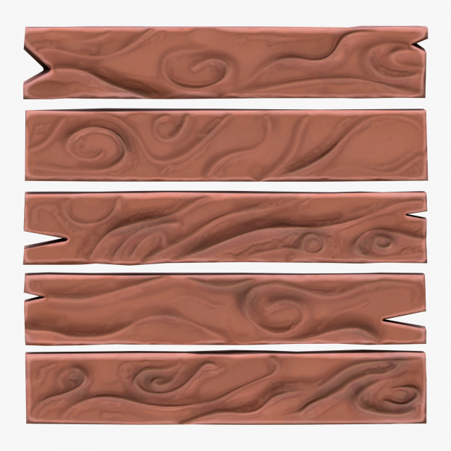 Stylized Wood Planks Model 3D .c4d .max .obj .3ds .fbx .stl .blend 