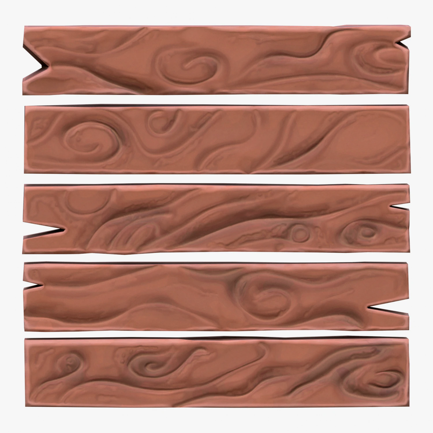 Stylized Wood Planks 3D Model .c4d .max .obj .3ds .fbx .stl .blend