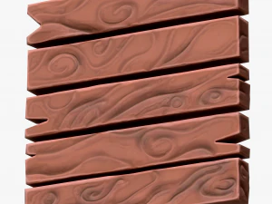 Stylized Wood Planks 3D Model