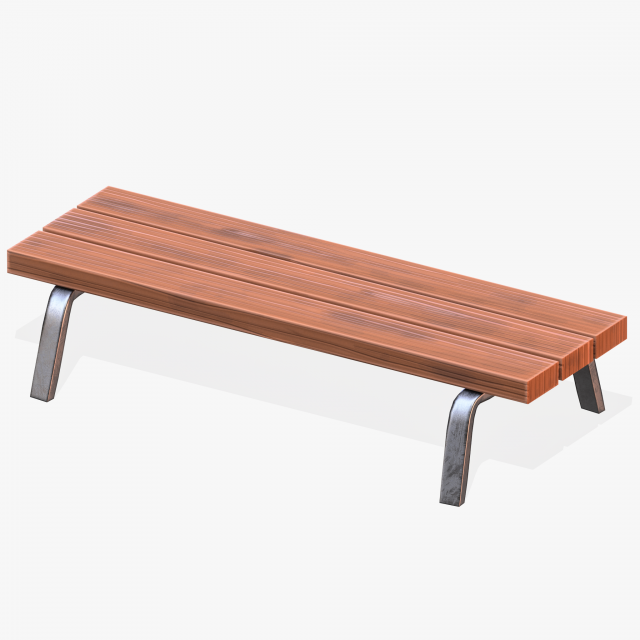 Stylized Bench 3D 模型 .c4d .max .obj .3ds .fbx .stl .blend 