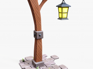 Stylized Wooden Lantern 3Dモデル