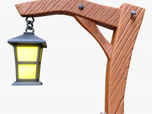 Stylized Wooden Lantern 3Dモデル