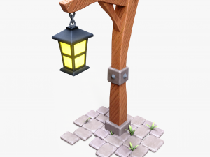Stylized Wooden Lantern 3Dモデル
