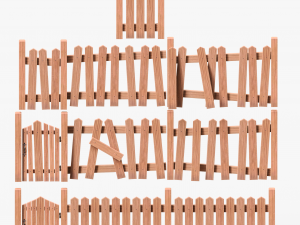 Wooden Fence Modèle 3D