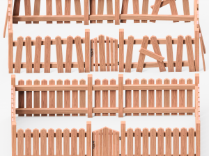 Wooden Fence 3D मॉडल