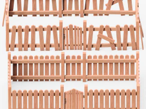 Wooden Fence 3D Model