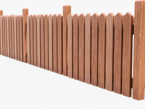 Wooden Fence 3D मॉडल