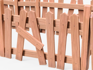 Wooden Fence 3D मॉडल