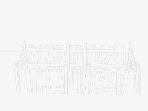 Wooden Fence 3D मॉडल