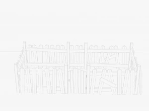 Wooden Fence 3D Model