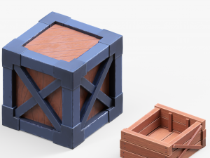 Stylized Wooden Boxes 3D Model