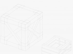 Stylized Wooden Boxes 3D Model